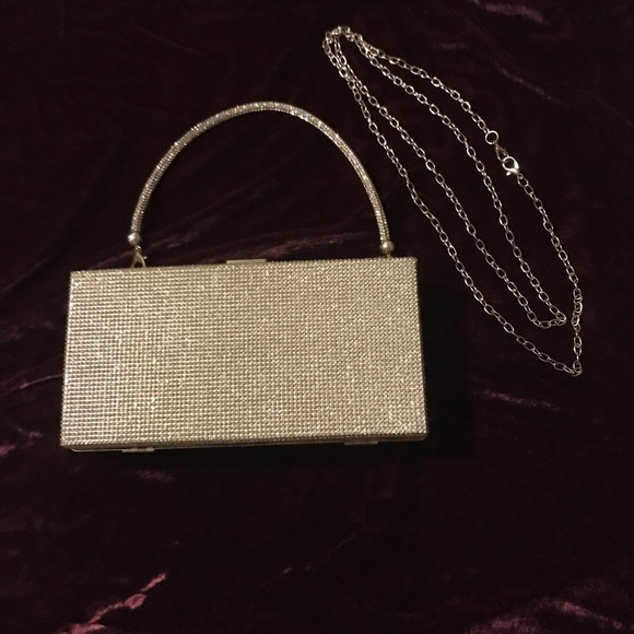 Bling Rectangle Evening Tote Clutch Crossbody Bag - Picture 9 of 10
